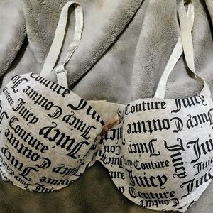 Juicy Couture Black and Gray Bra